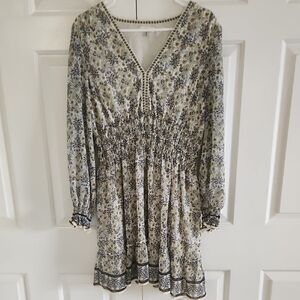 Max Studio Floral V-Neck Mini Dress Size XL